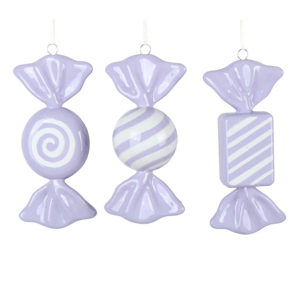 Santa's Sweet Shoppe Collection - 7.5" Luxe Enamel Candy Ornament - SET OF 3