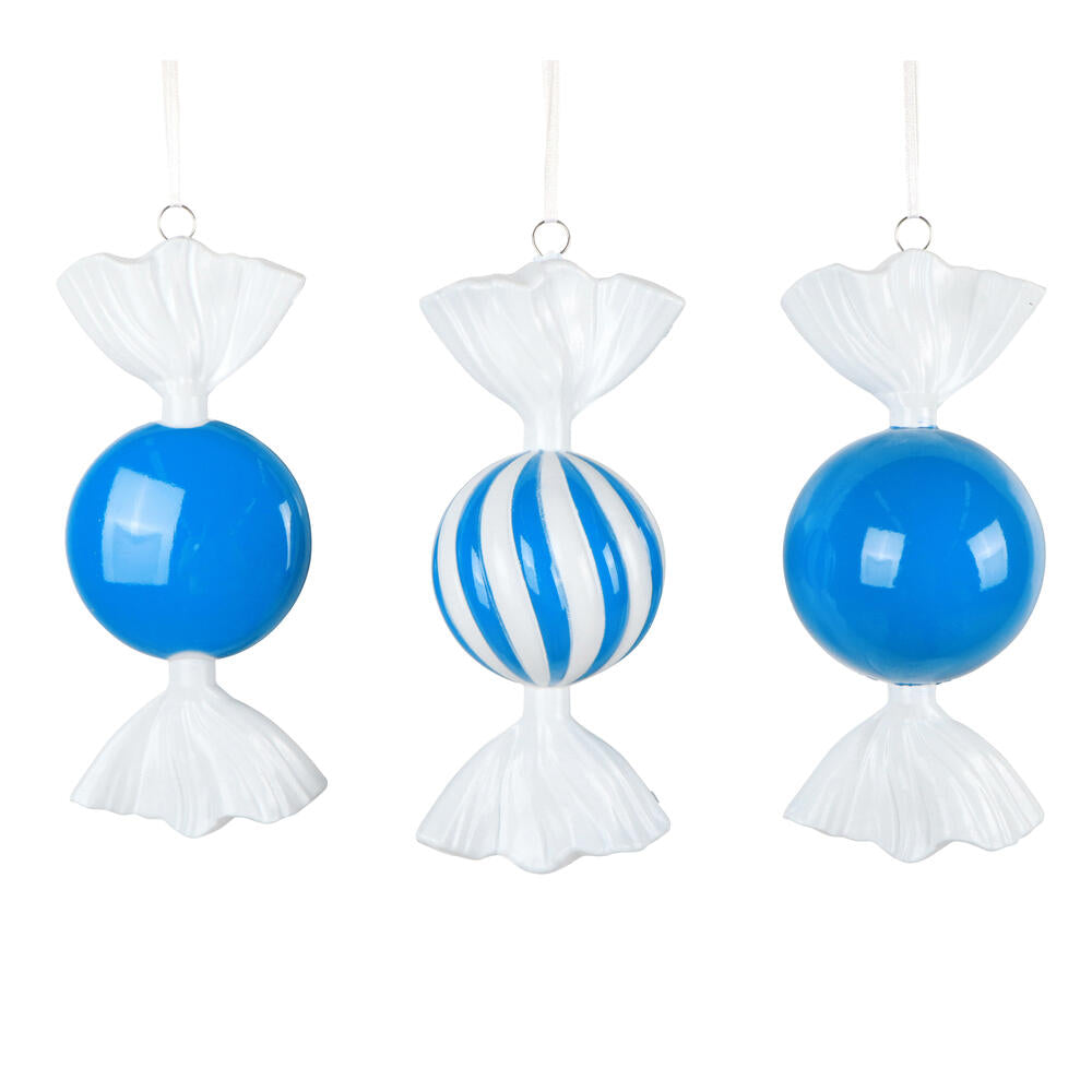 Santa's Sweet Shoppe Collection - 7" Luxe Swirl Enamel Candy Ornament - SET OF 3