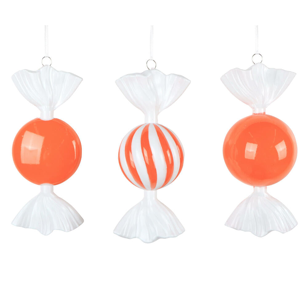 Santa's Sweet Shoppe Collection - 7" Luxe Swirl Enamel Candy Ornament - SET OF 3