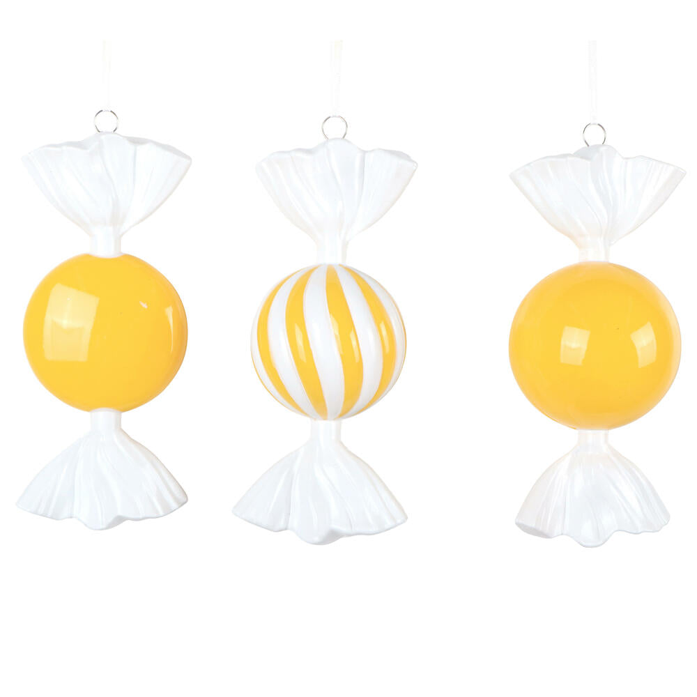Santa's Sweet Shoppe Collection - 7" Luxe Swirl Enamel Candy Ornament - SET OF 3