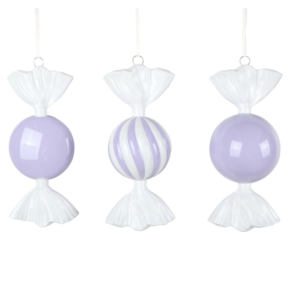 Santa's Sweet Shoppe Collection - 7" Luxe Swirl Enamel Candy Ornament - SET OF 3