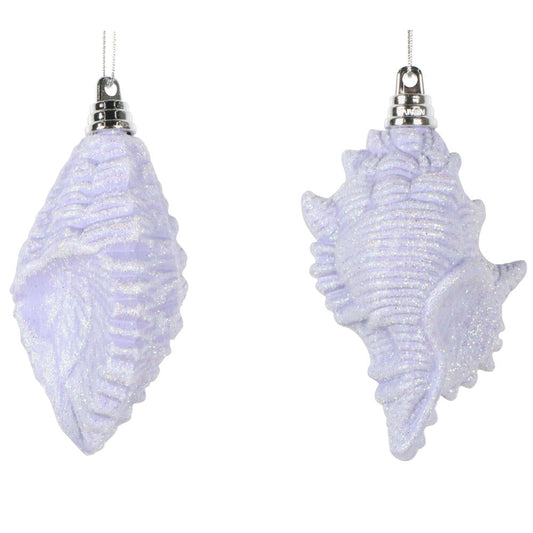 Santa's Sweet Shoppe Collection 4" Purple Conch Shell Ornaments - SET OF 2