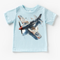 Retro US Military Fighter Jet  Shirt -  Watercolor Airplane Tee