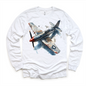Retro US Military Fighter Jet  Shirt -  Watercolor Airplane Tee