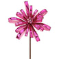 18" PINK VELVET W/GLTTER RIBBON BLOSSOM STEM