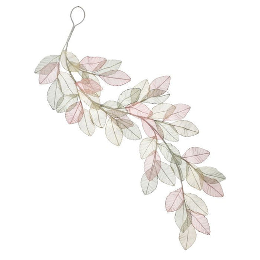 48" SHEER LEAF GARLAND GREEN BLUSH