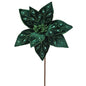 22" BEJEWELED GREEN POINSETTIA STEM