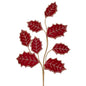 27" BEADED VELVET LEAF SPRAY BURGUNDY