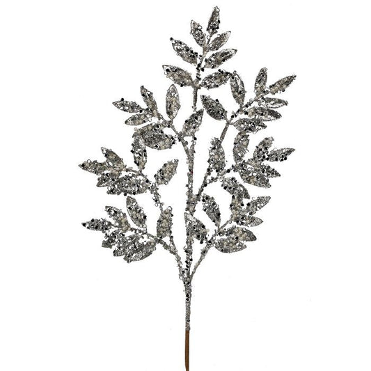 30" PEARL SEQUIN RUSCUS SPRAY PLATINUM