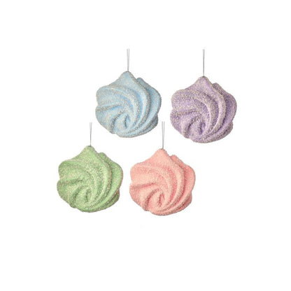 6" FOAM FROSTING ORNAMENT 4/AST Choose Pink,Mint, Purple or Blue