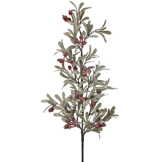 35" FROSTED MISELTOE/BERRY SPRAY