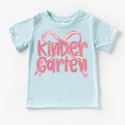 Girls Kindergarten Bow Back To School Shirt - First Day Of School Tee