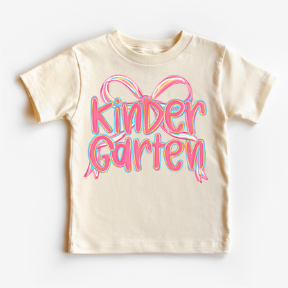 Girls Kindergarten Bow Back To School Shirt - First Day Of School Tee
