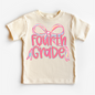 Girls Fourth Bow Back To School Shirt - First Day Of School Tee