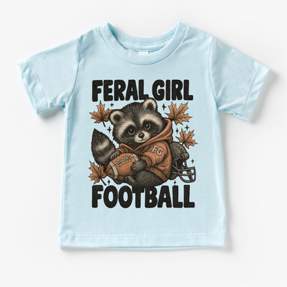 Feral Girl Football Racoon Shirt - Football Tee