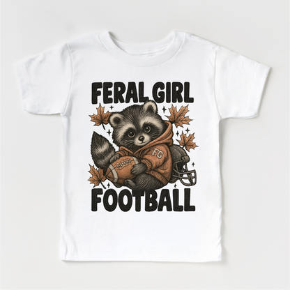 Feral Girl Football Racoon Shirt - Football Tee