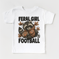 Feral Girl Football Racoon Shirt - Football Tee