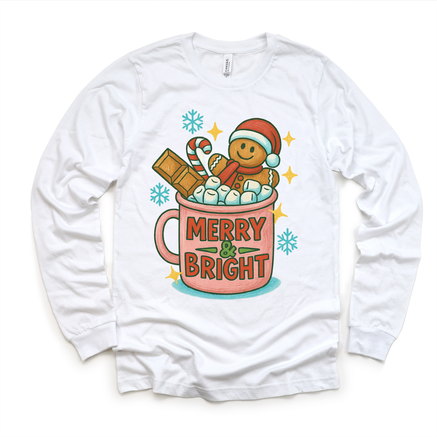 Merry & Bright Gingerbread Man Shirt - Christmas Tee