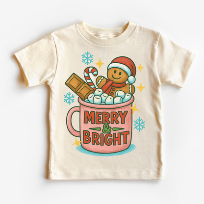 Merry & Bright Gingerbread Man Shirt - Christmas Tee