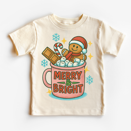 Merry & Bright Gingerbread Man Shirt - Christmas Tee
