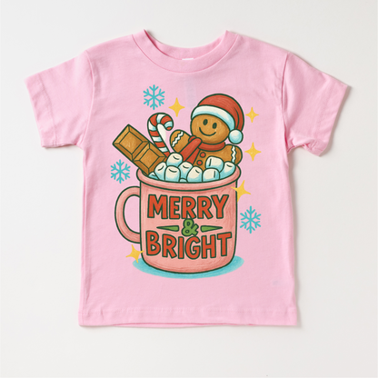 Merry & Bright Gingerbread Man Shirt - Christmas Tee