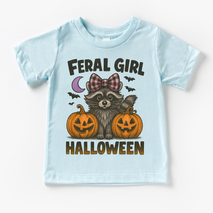 Feral Girl Halloween Shirt - Halloween Racoon Tee