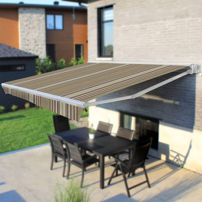 Multiple Awnings Brasilia Europa Premium Outdoor Electric Retractable Sun Shade Awning With White Frame (SAK63824)