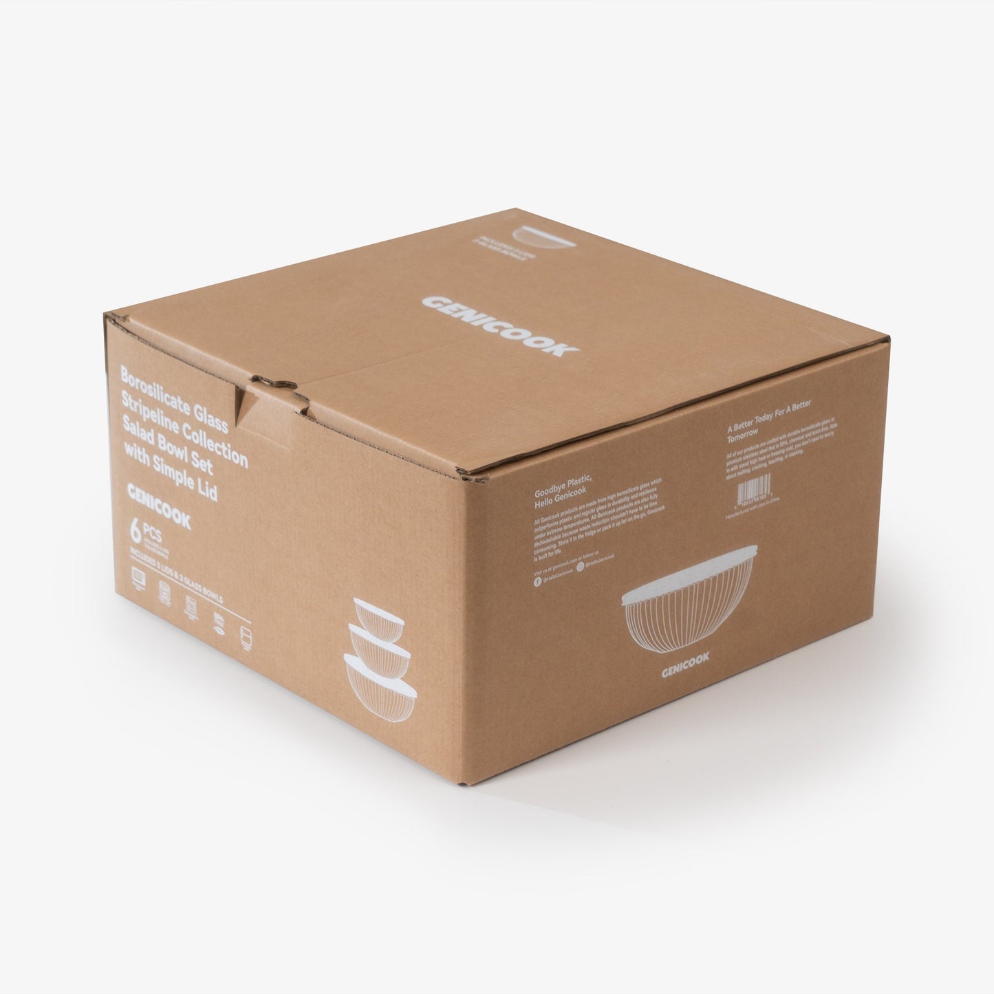 Borosilicate Glass Mixing Bowl Set - Diamond Blue