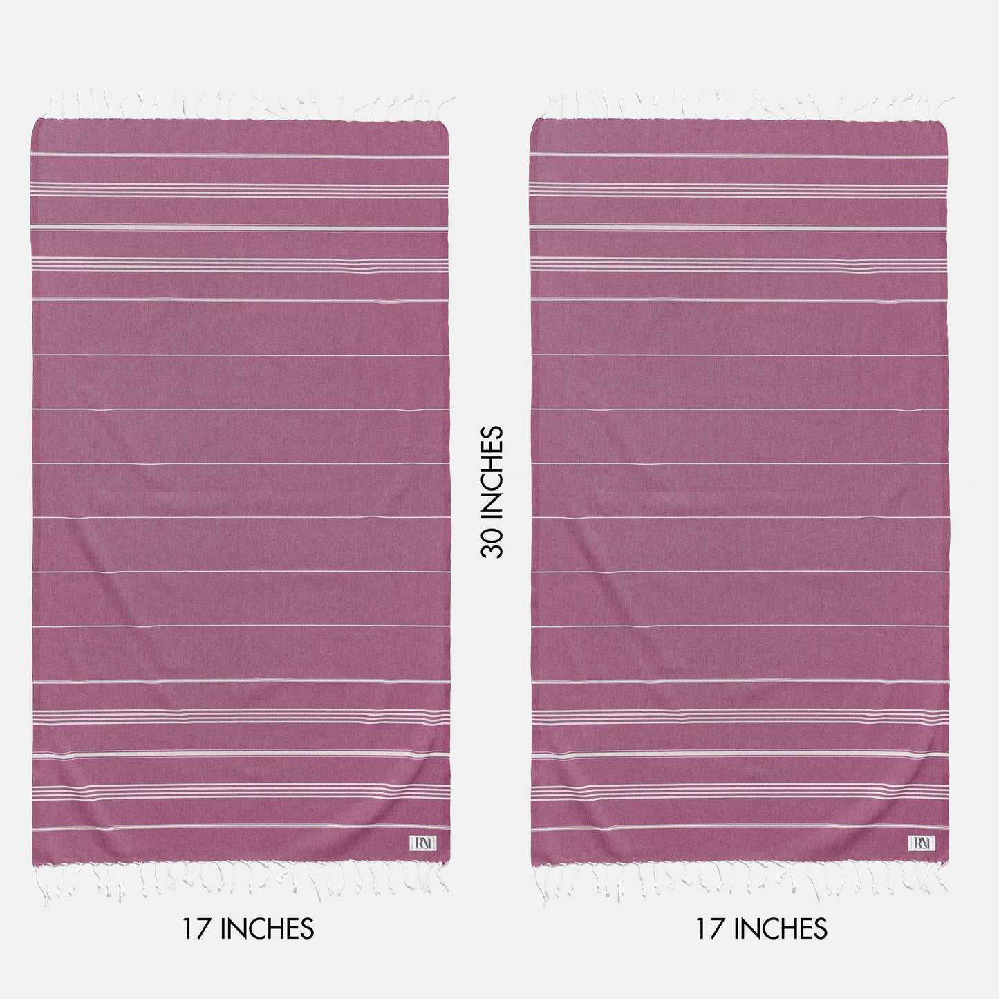 Istanbul Classic Turkish Hand Towel Set of 2 for Kitchen, Bath, Beach, Gym, and Yoga 17"x30"