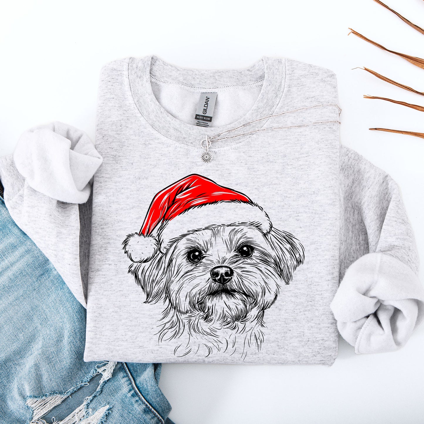 Maltese, Santa, Dog, Christmas, Dog Lover, Pet Sweatshirt