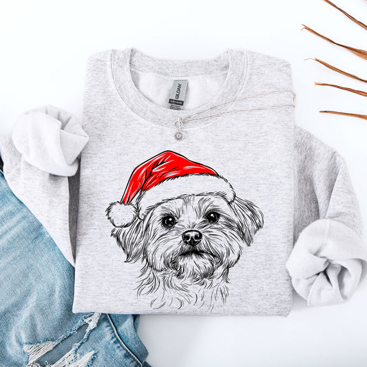 Maltese, Santa, Dog, Christmas, Dog Lover, Pet Sweatshirt