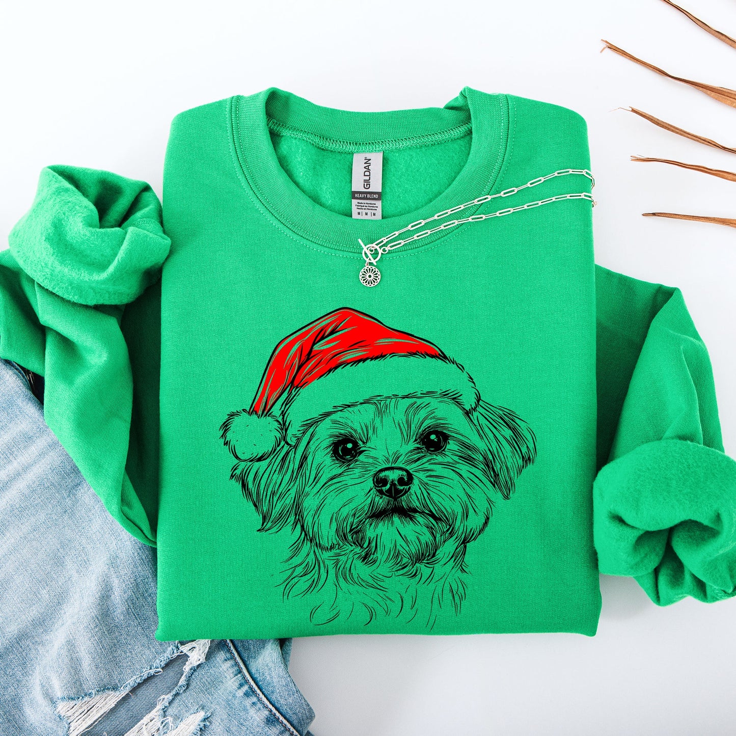 Maltese, Santa, Dog, Christmas, Dog Lover, Pet Sweatshirt