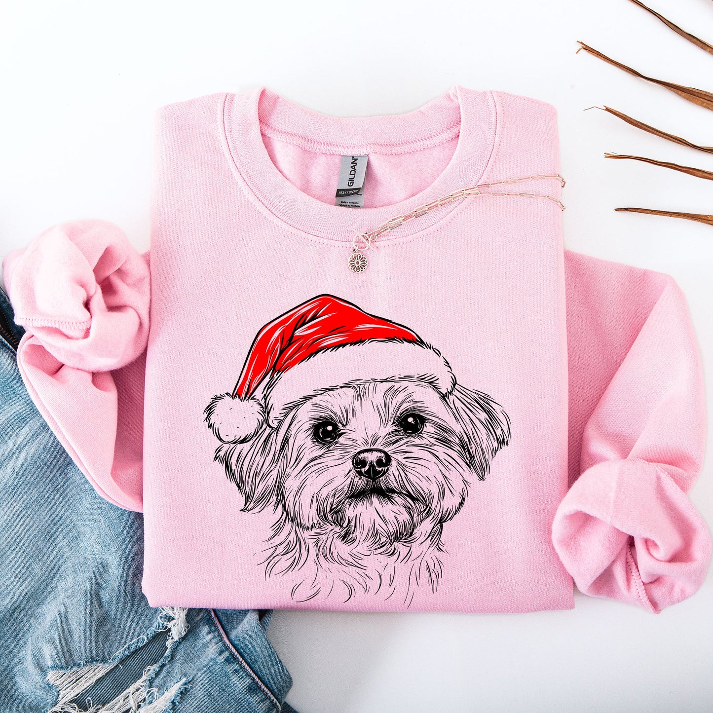 Maltese, Santa, Dog, Christmas, Dog Lover, Pet Sweatshirt