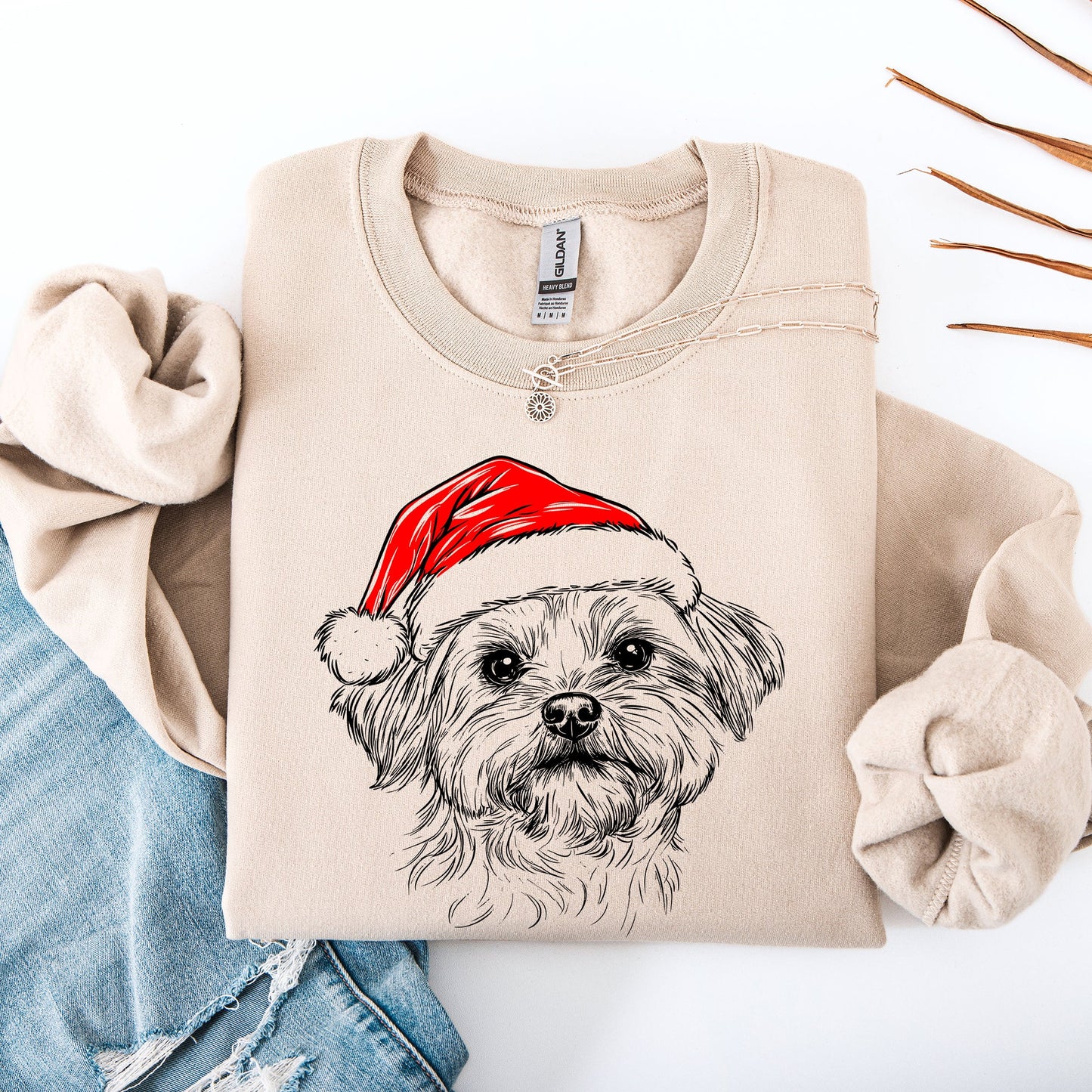Maltese, Santa, Dog, Christmas, Dog Lover, Pet Sweatshirt