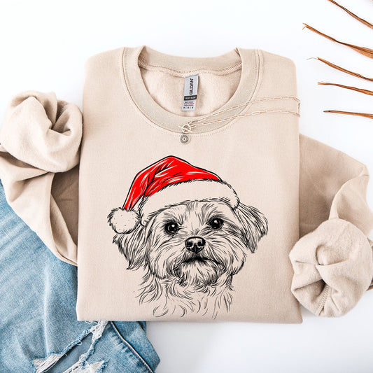 Maltese, Santa, Dog, Christmas, Dog Lover, Pet Sweatshirt