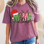 Mama Claus, Santa, Plaid, Leopard Print, Christmas, Comfort Colors, Tshirt