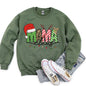 Mama Claus, Santa, Plaid, Leopard Print, Christmas Sweatshirt