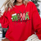 Mama Claus, Santa, Plaid, Leopard Print, Christmas Sweatshirt