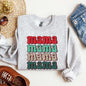 Mama Mama Mama Mama Christmas, Retro, Leopard Print, Winter, Santa, Xmas Sweatshirt