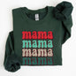 Mama Mama Mama Mama Christmas, Retro, Leopard Print, Winter, Santa, Xmas Sweatshirt