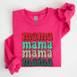Mama Mama Mama Mama Christmas, Retro, Leopard Print, Winter, Santa, Xmas Sweatshirt