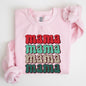 Mama Mama Mama Mama Christmas, Retro, Leopard Print, Winter, Santa, Xmas Sweatshirt