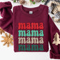 Mama Mama Mama Mama Christmas, Retro, Leopard Print, Winter, Santa, Xmas Sweatshirt