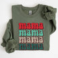 Mama Mama Mama Mama Christmas, Retro, Leopard Print, Winter, Santa, Xmas Sweatshirt