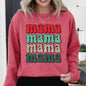 Mama Mama Mama Mama Christmas, Retro, Leopard Print, Winter, Santa, Xmas Sweatshirt