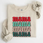 Mama Mama Mama Mama Christmas, Retro, Leopard Print, Winter, Santa, Xmas Sweatshirt