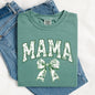 Mama, Chinoiserie, Coquette, Bow, Ribbon, St Patrick's Day, Shamrock, Clover, Lucky, Leprechaun Tshirt Comfort Colors T-Shirt