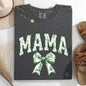 Mama, Chinoiserie, Coquette, Bow, Ribbon, St Patrick's Day, Shamrock, Clover, Lucky, Leprechaun Tshirt Comfort Colors T-Shirt
