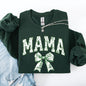 Mama, Chinoiserie, Coquette, Bow, Ribbon, St Patrick's Day, Shamrock, Clover, Lucky, Leprechaun Sweatshirt