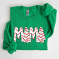 Mama, Christmas Cake, Santa, Winter, Snow, Varsity, Retro, Vintage Sweatshirt